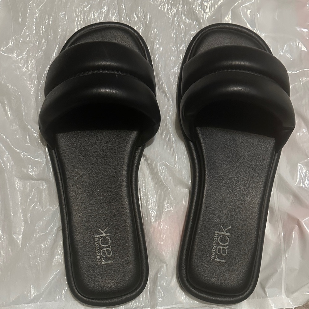 Nordstrom Black Double Strap Sandals